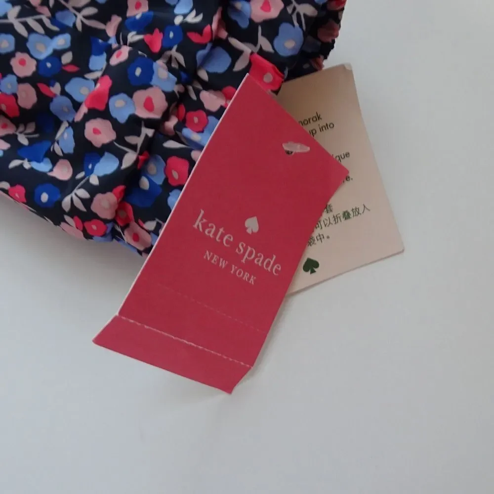 Kate Spade Packable Anorak Utility Jacket Park Ave Floral Double Zip NWT XS